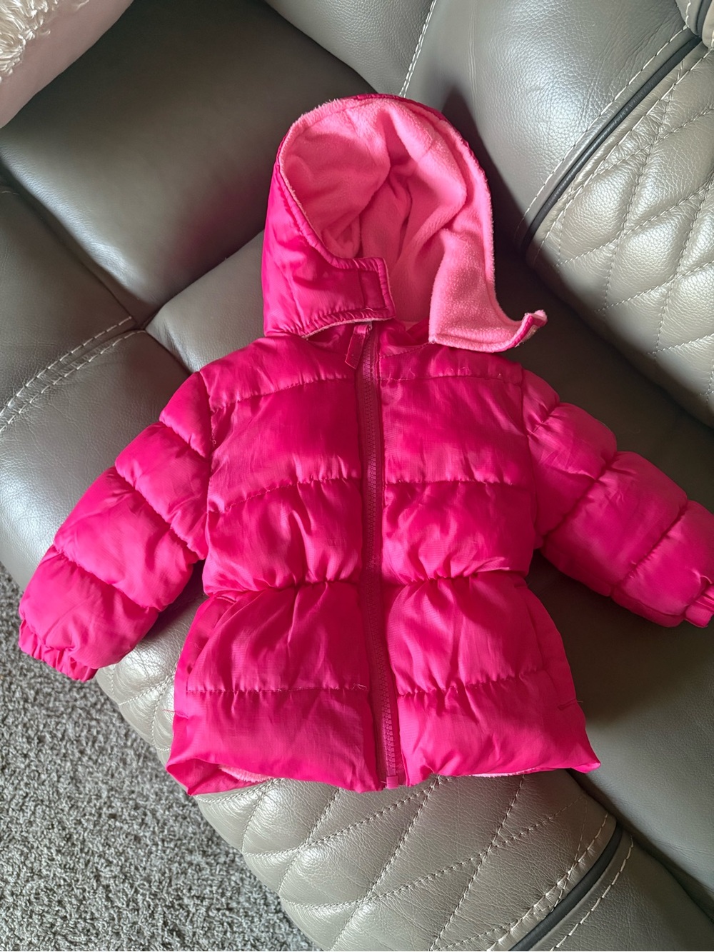 Pink Platinum Girls' Bright Pink Fleece-Lined Jacket